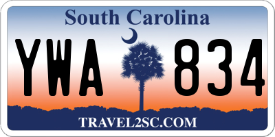 SC license plate YWA834