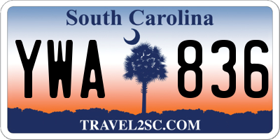 SC license plate YWA836