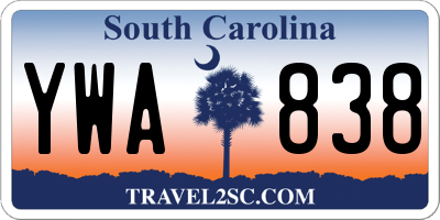SC license plate YWA838