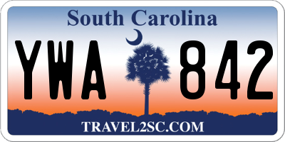 SC license plate YWA842