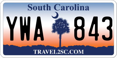 SC license plate YWA843