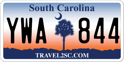 SC license plate YWA844