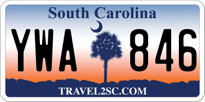 SC license plate YWA846