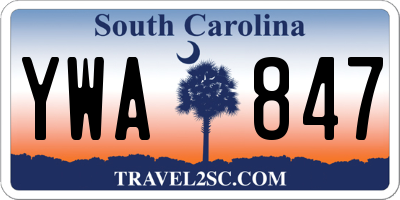 SC license plate YWA847