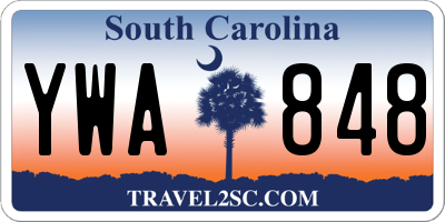 SC license plate YWA848