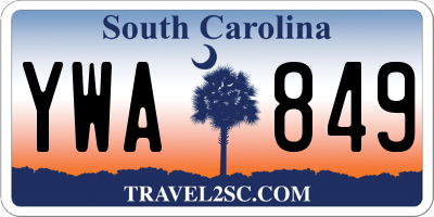 SC license plate YWA849