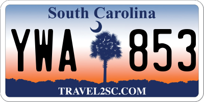 SC license plate YWA853