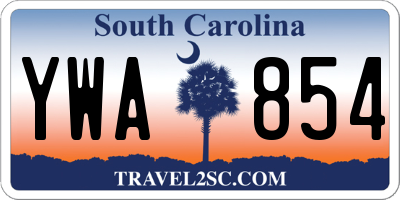 SC license plate YWA854