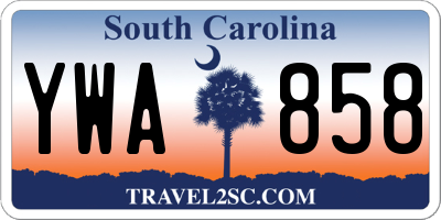 SC license plate YWA858