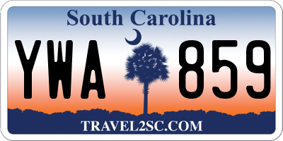 SC license plate YWA859