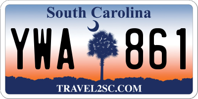 SC license plate YWA861