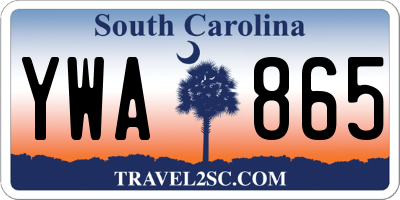 SC license plate YWA865