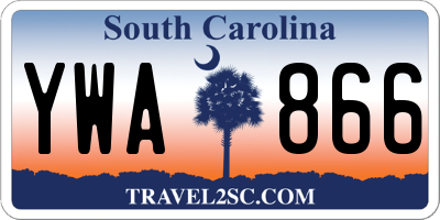 SC license plate YWA866