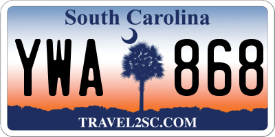 SC license plate YWA868