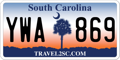 SC license plate YWA869
