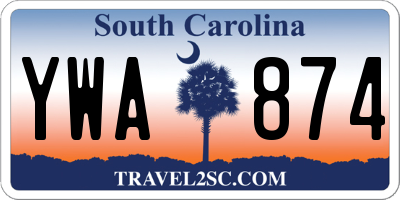 SC license plate YWA874