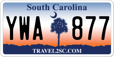 SC license plate YWA877