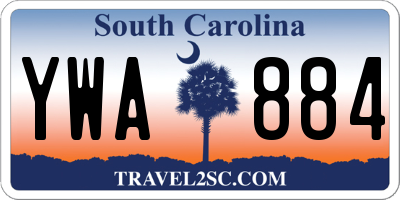 SC license plate YWA884