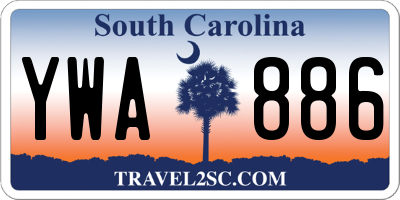 SC license plate YWA886
