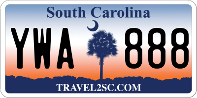 SC license plate YWA888