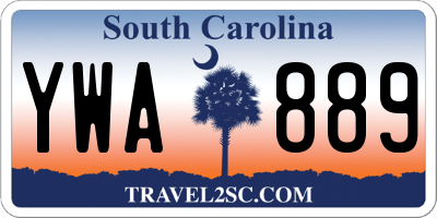SC license plate YWA889