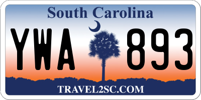 SC license plate YWA893
