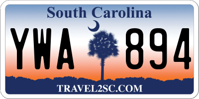 SC license plate YWA894
