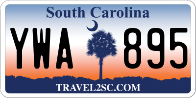 SC license plate YWA895
