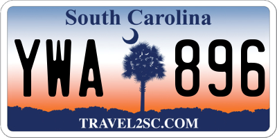 SC license plate YWA896