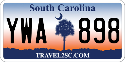 SC license plate YWA898