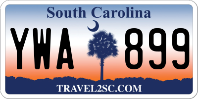 SC license plate YWA899