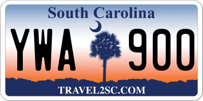 SC license plate YWA900