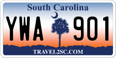 SC license plate YWA901