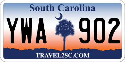 SC license plate YWA902