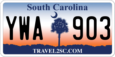 SC license plate YWA903