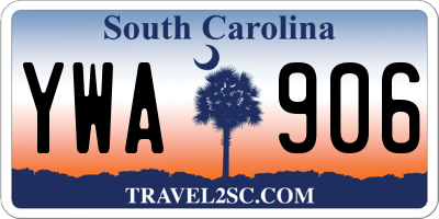 SC license plate YWA906