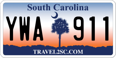SC license plate YWA911