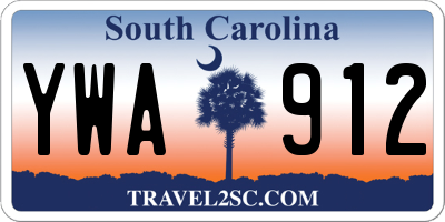 SC license plate YWA912