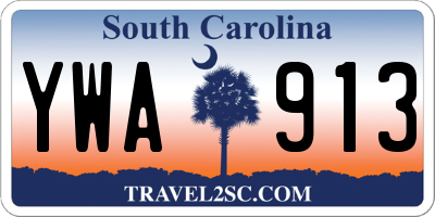 SC license plate YWA913
