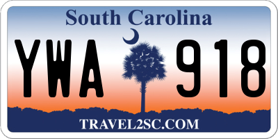 SC license plate YWA918