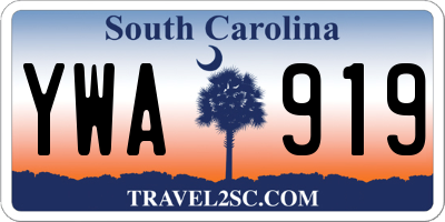 SC license plate YWA919