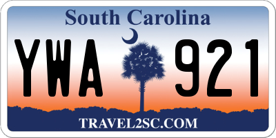 SC license plate YWA921