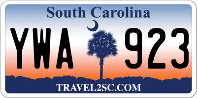 SC license plate YWA923