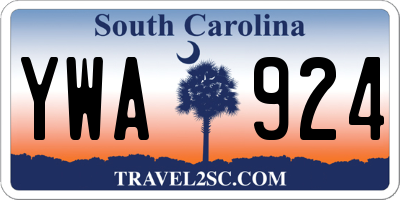 SC license plate YWA924