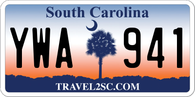 SC license plate YWA941