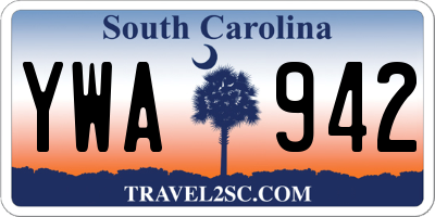 SC license plate YWA942