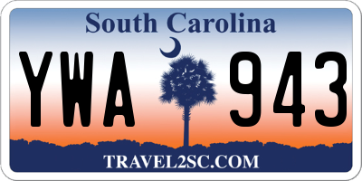 SC license plate YWA943