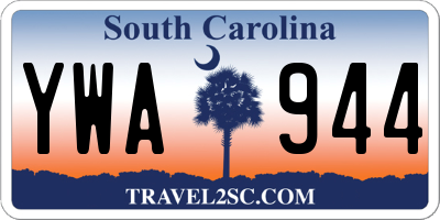 SC license plate YWA944