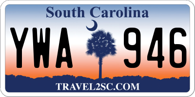 SC license plate YWA946