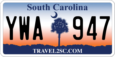 SC license plate YWA947
